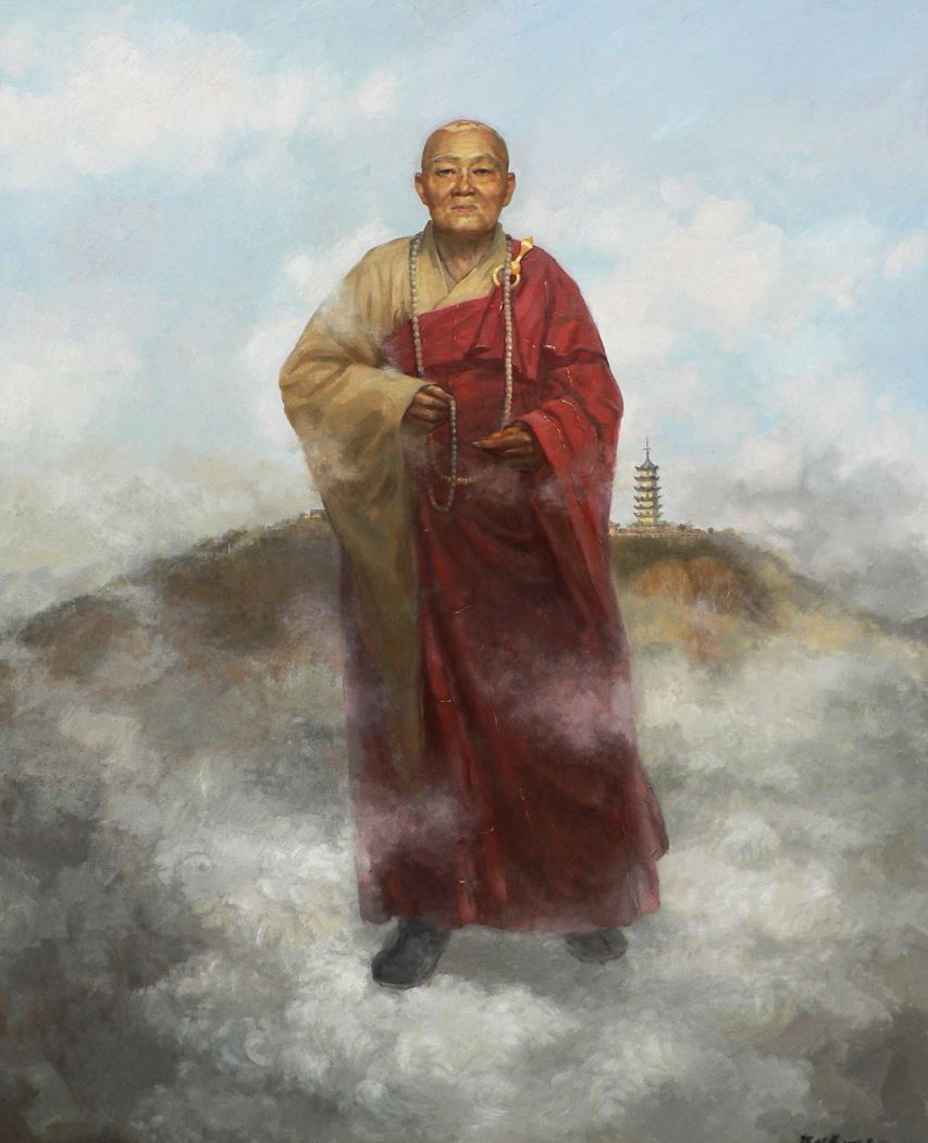 品名 | 《茗山法师》   材质 | 亚麻 油彩
                                规格 | 195x158cm &nbsp;&nbsp; 年份 |