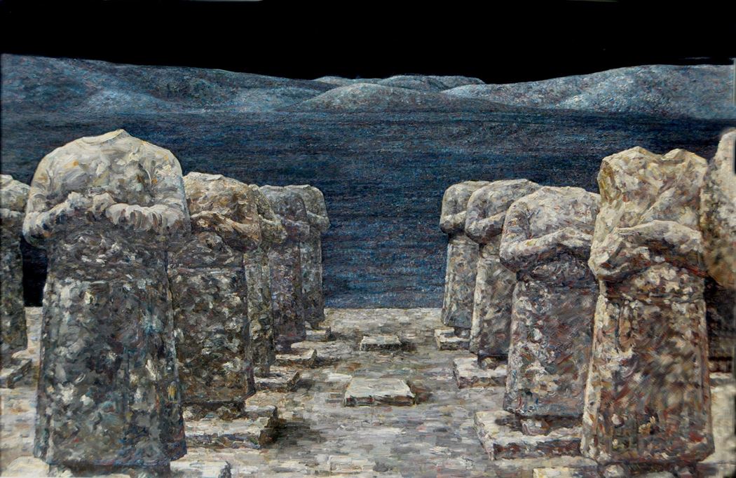 品名 | 亘古系列之三《无》   材质 | 亚麻 油彩
                                规格 | 110x71cm &nbsp;&nbsp; 年份 |