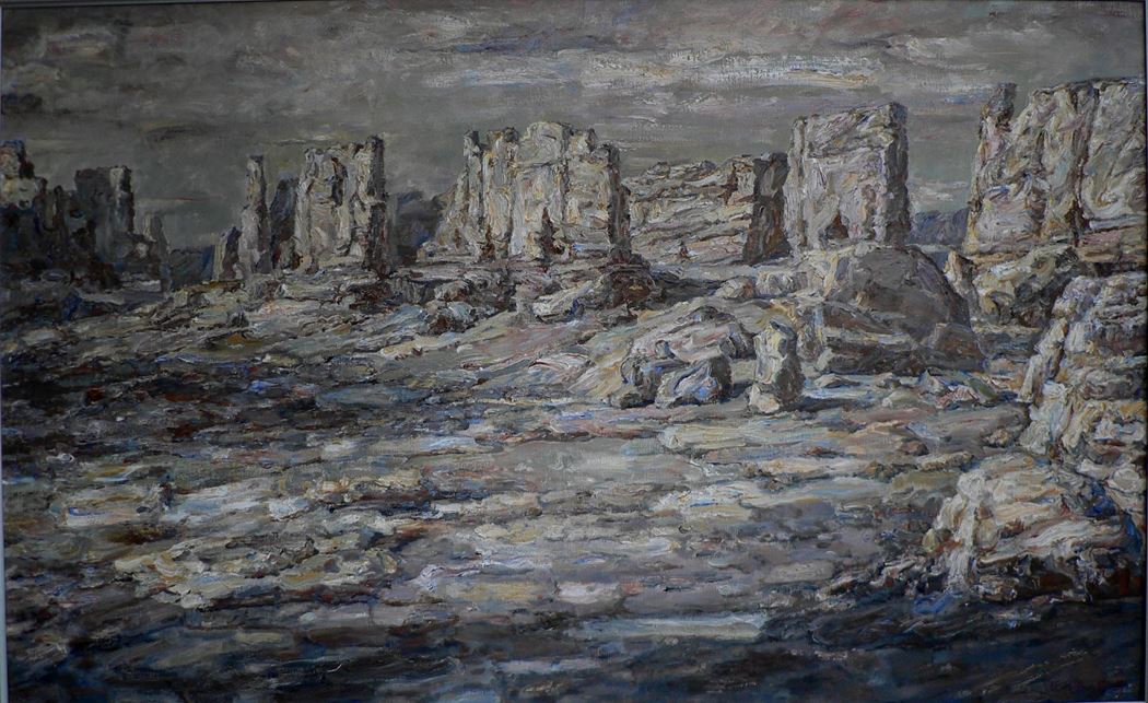 品名 | 亘古系列之四《不朽之城》   材质 | 亚麻 油彩
                                规格 | 148x91cm &nbsp;&nbsp; 年份 |
