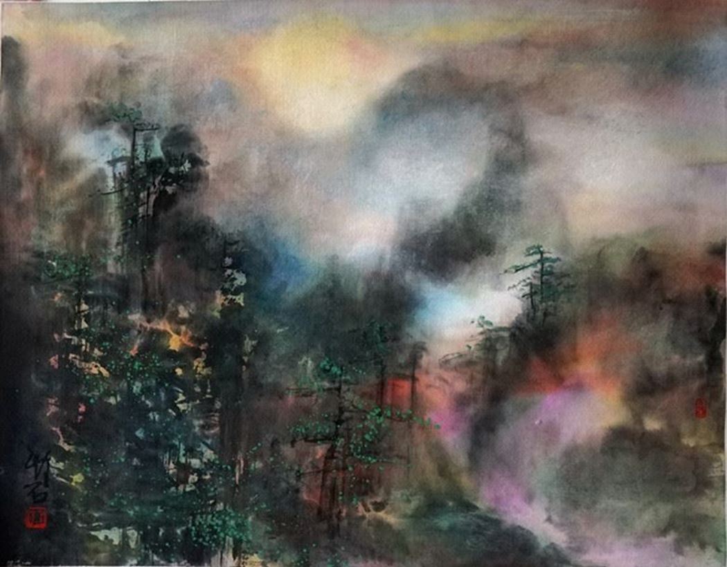 品名 | 黄山系列-4   材质 | 麻纸 天然矿物颜料
                                规格 | 70x53cm &nbsp;&nbsp; 年份 | 2016