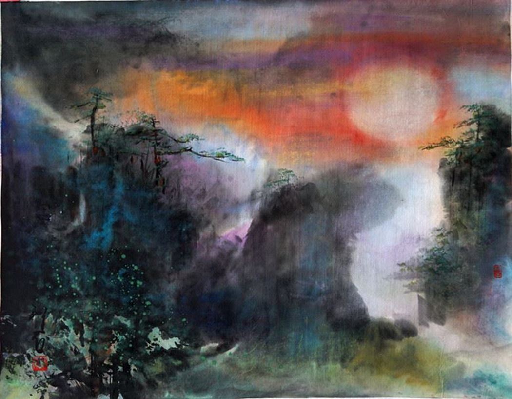 品名 | 黄山系列-5   材质 | 麻纸 天然矿物颜料
                                规格 | 70x53cm &nbsp;&nbsp; 年份 | 2016