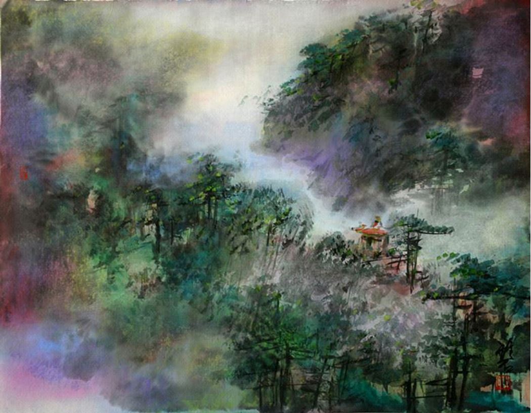 品名 | 黄山系列-10   材质 | 麻纸 天然矿物颜料
                                规格 | 70x53cm &nbsp;&nbsp; 年份 | 2016
