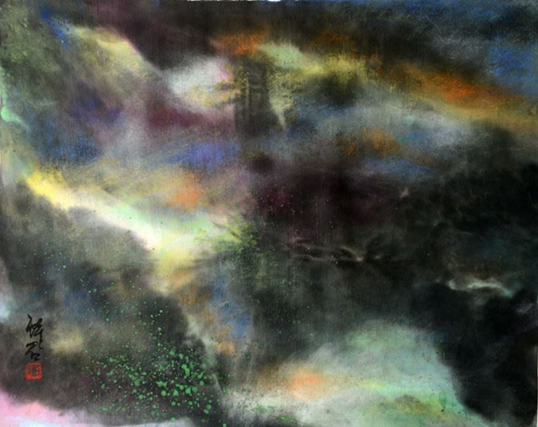 品名 | 黄山系列-14   材质 | 麻纸 天然矿物颜料
                                规格 | 70x53cm &nbsp;&nbsp; 年份 | 2016