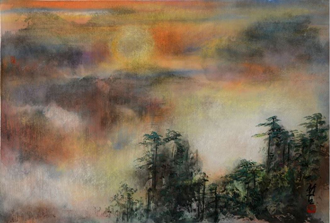 品名 | 黄山系列-19   材质 | 麻纸 天然矿物颜料
                                规格 | 70x53cm &nbsp;&nbsp; 年份 | 2016