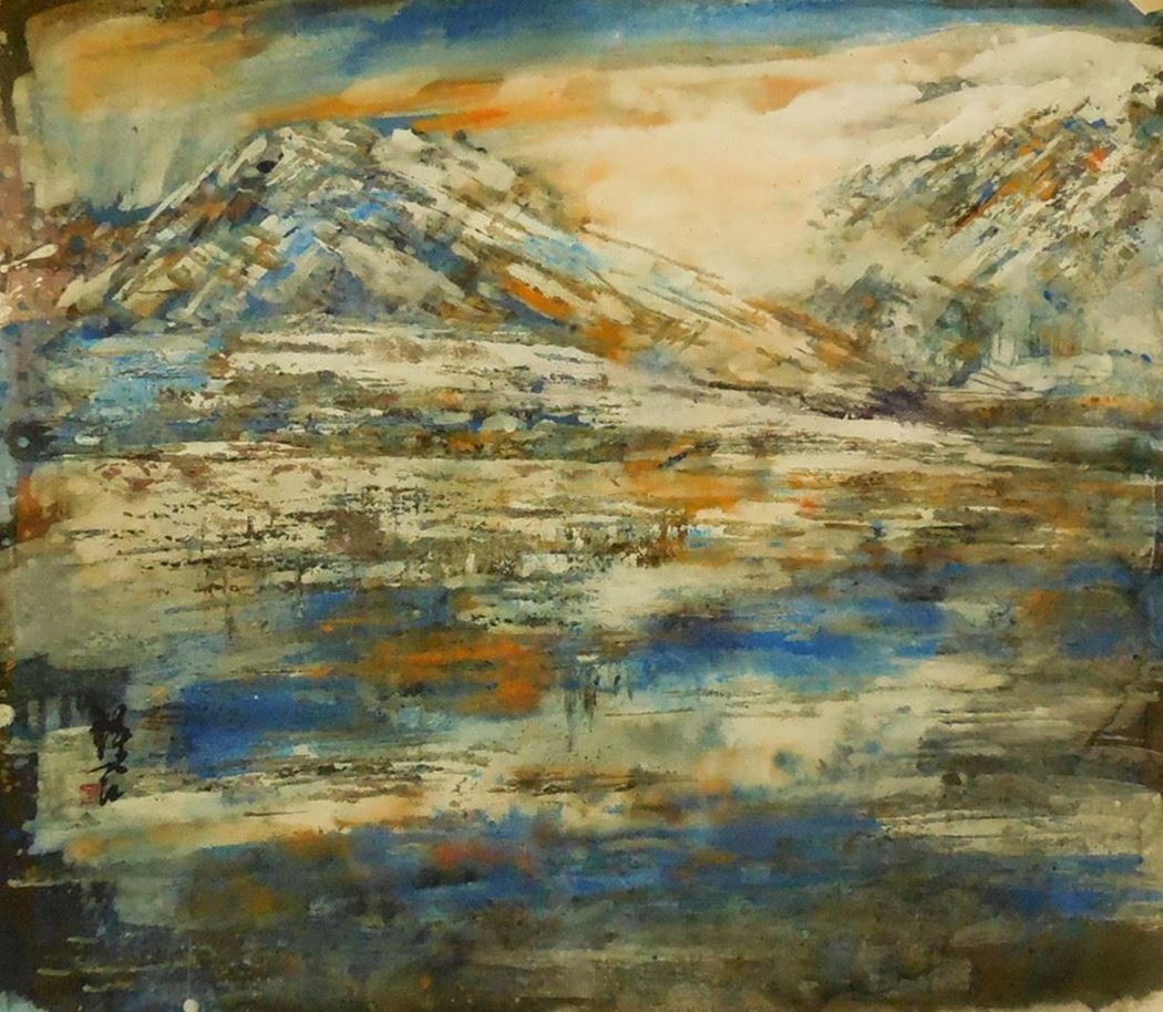 品名 | 南极静地系列-1   材质 | 麻纸 天然矿物颜料
                                规格 | 70x60cm &nbsp;&nbsp; 年份 | 2014