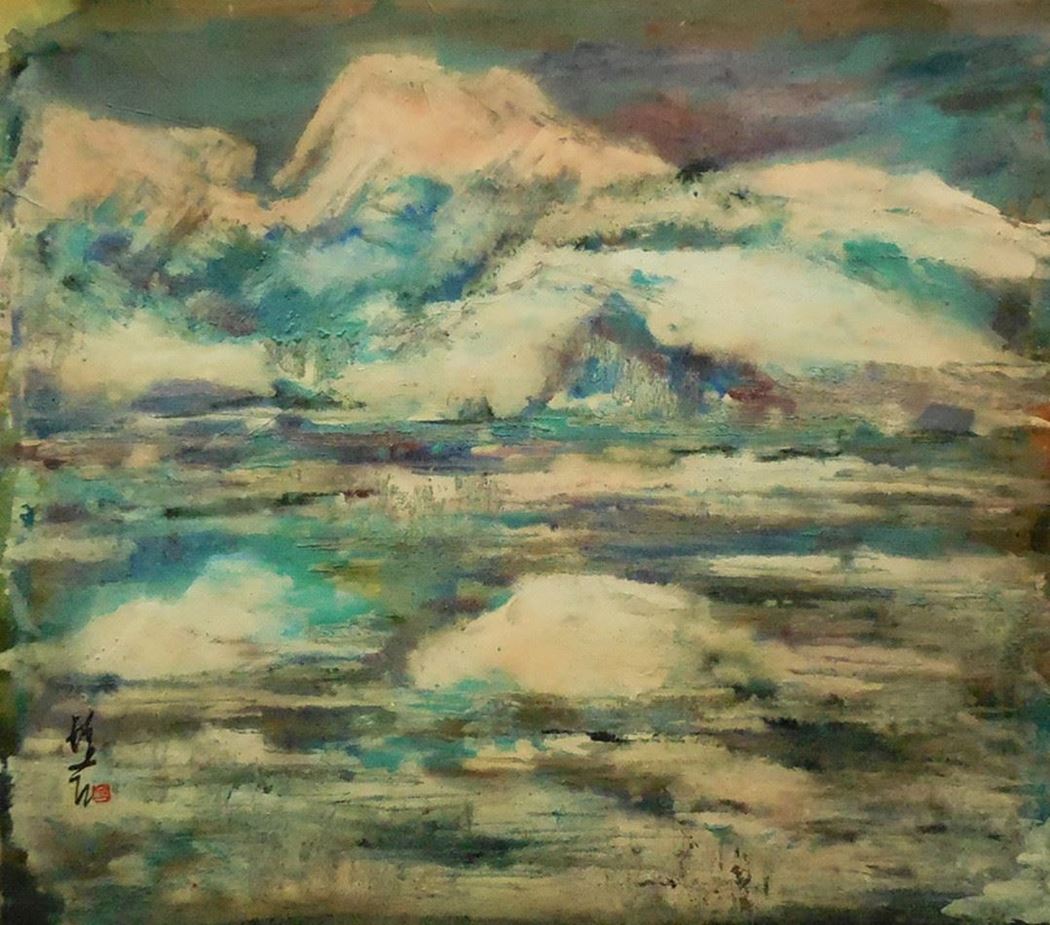 品名 | 南极静地系列-2   材质 | 麻纸 天然矿物颜料
                                规格 | 70x60cm &nbsp;&nbsp; 年份 | 2014