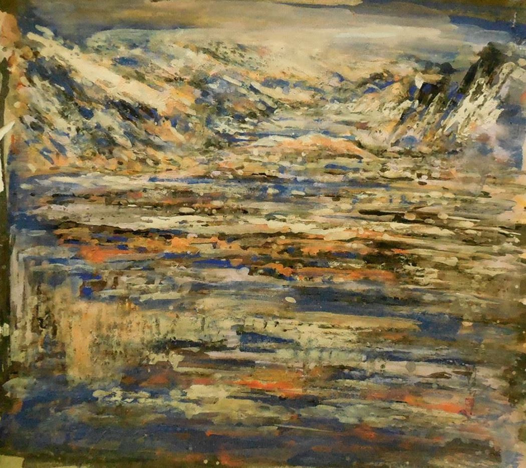 品名 | 南极静地系列-3   材质 | 麻纸 天然矿物颜料
                                规格 | 76x60cm &nbsp;&nbsp; 年份 | 2014