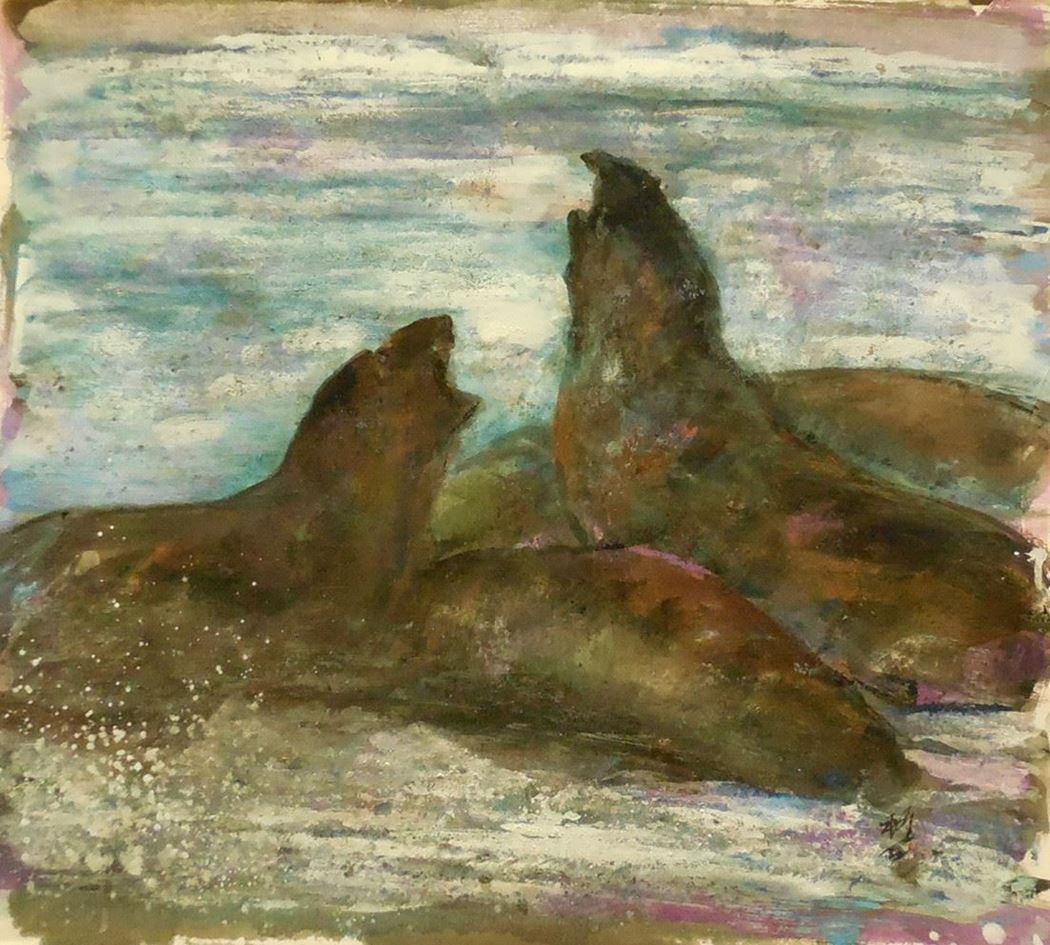 品名 | 南极静地系列-4   材质 | 麻纸 天然矿物颜料
                                规格 | 70x60cm &nbsp;&nbsp; 年份 | 2014