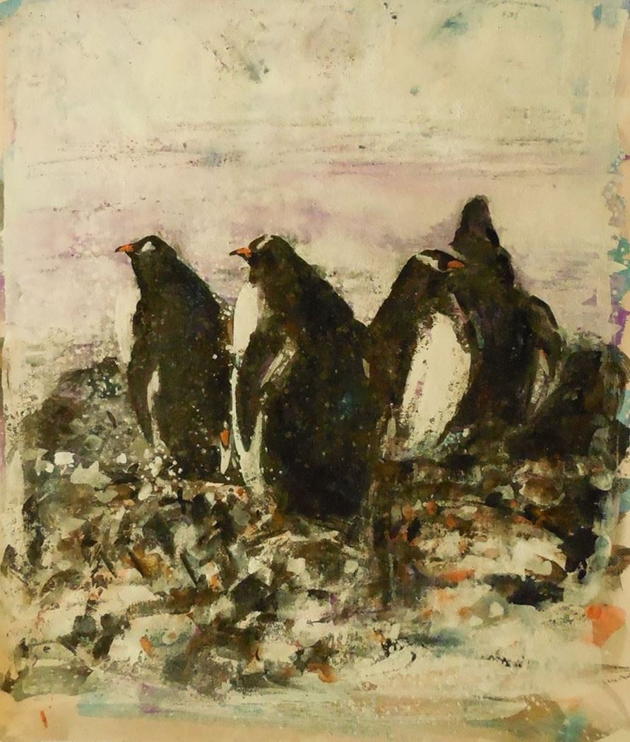 品名 | 南极静地系列-6   材质 | 麻纸 天然矿物颜料
                                规格 | 70x60cm &nbsp;&nbsp; 年份 | 2014