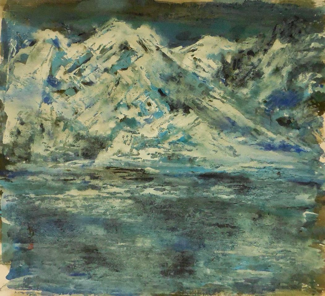 品名 | 南极静地系列-7   材质 | 麻纸 天然矿物颜料
                                规格 | 70x60cm &nbsp;&nbsp; 年份 | 2014