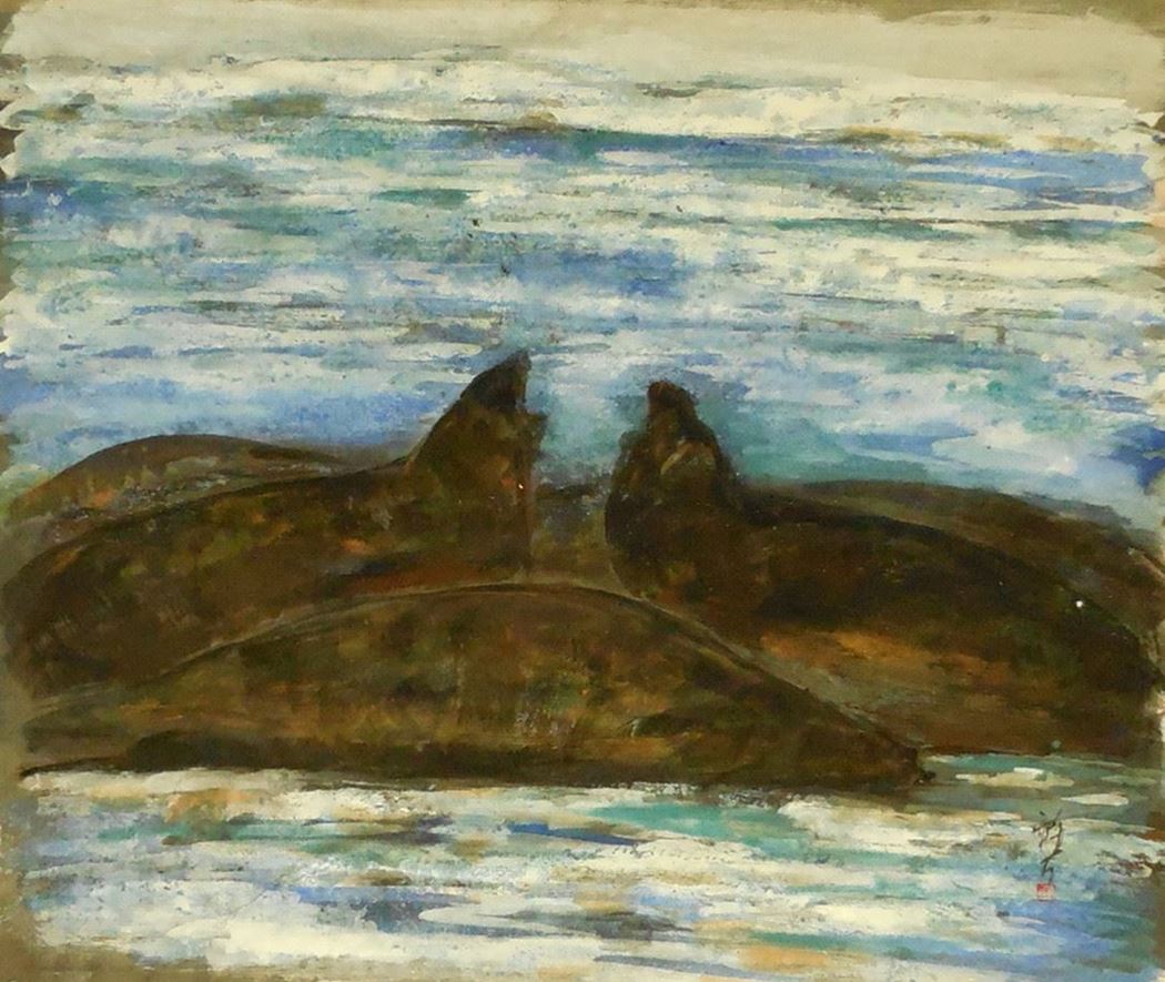 品名 | 南极静地系列-12   材质 | 麻纸 天然矿物颜料
                                规格 | 70x60cm &nbsp;&nbsp; 年份 | 2014