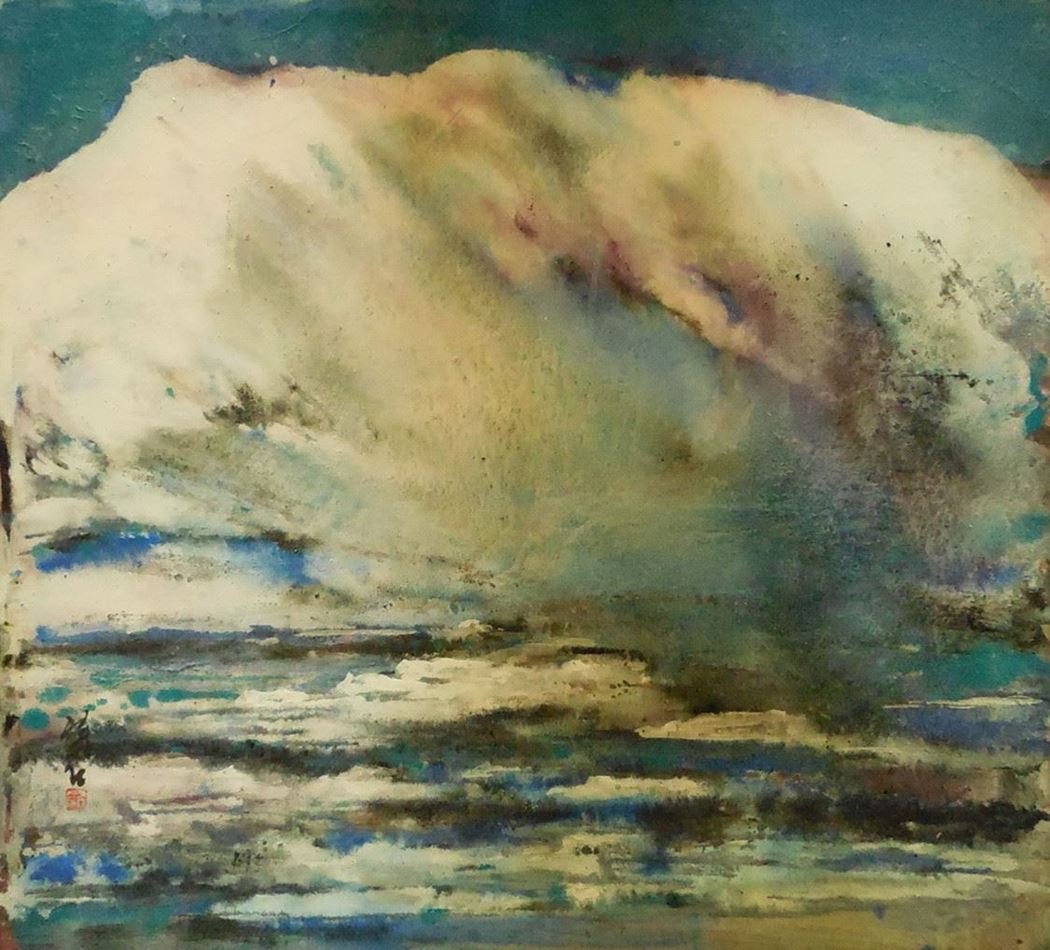 品名 | 南极静地系列-16   材质 | 麻纸 天然矿物颜料
                                规格 | 70x60cm &nbsp;&nbsp; 年份 | 2014