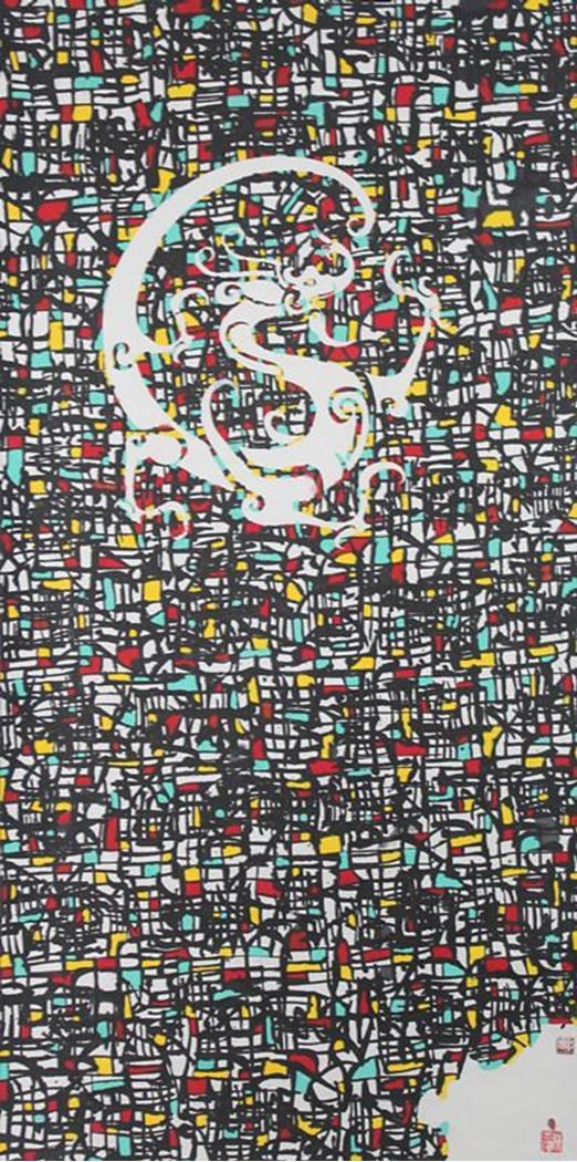 品名 | 存在生肖系列·龙   材质 | 纸本水墨
                                规格 | 136x68cm &nbsp;&nbsp; 年份 | 2014