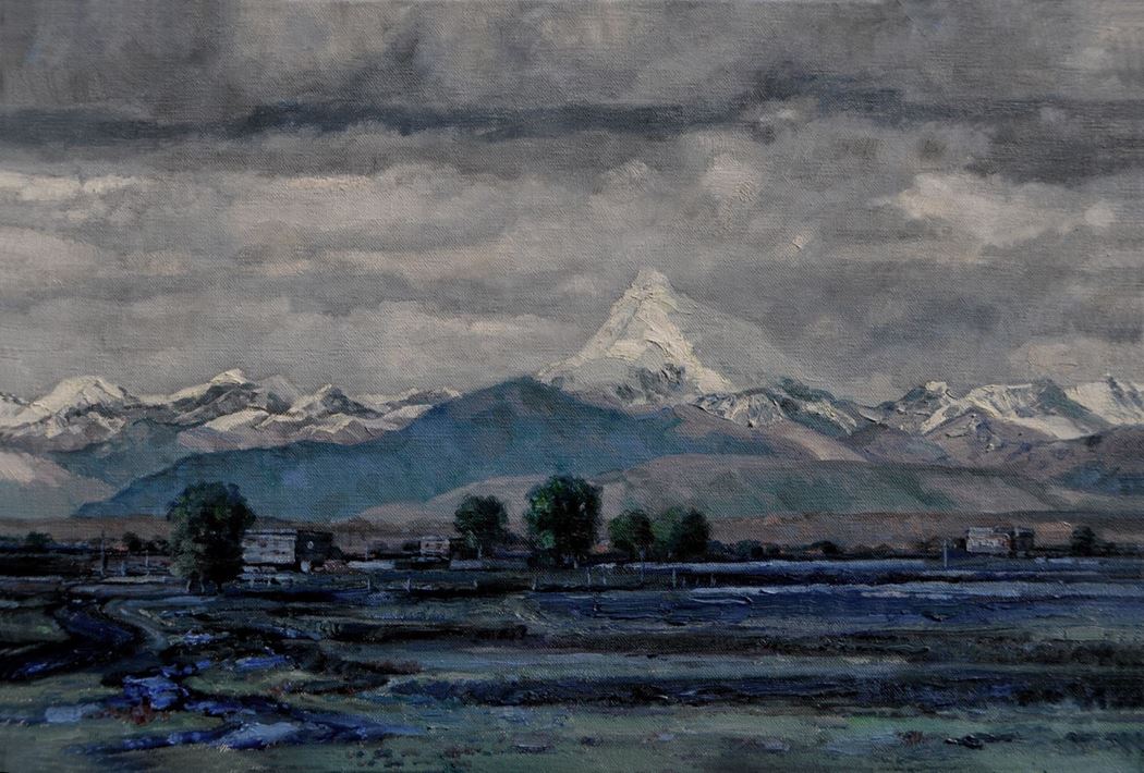 品名 | 暑期雪山   材质 | 油画
                                规格 | 50x60cm &nbsp;&nbsp; 年份 |