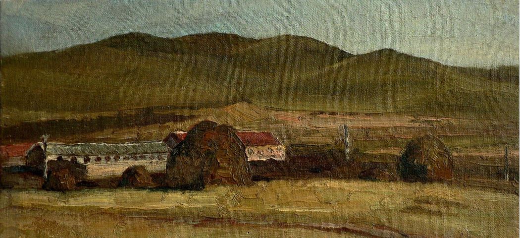 品名 | 坝上农家   材质 | 油画
                                规格 | 38x18cm &nbsp;&nbsp; 年份 |