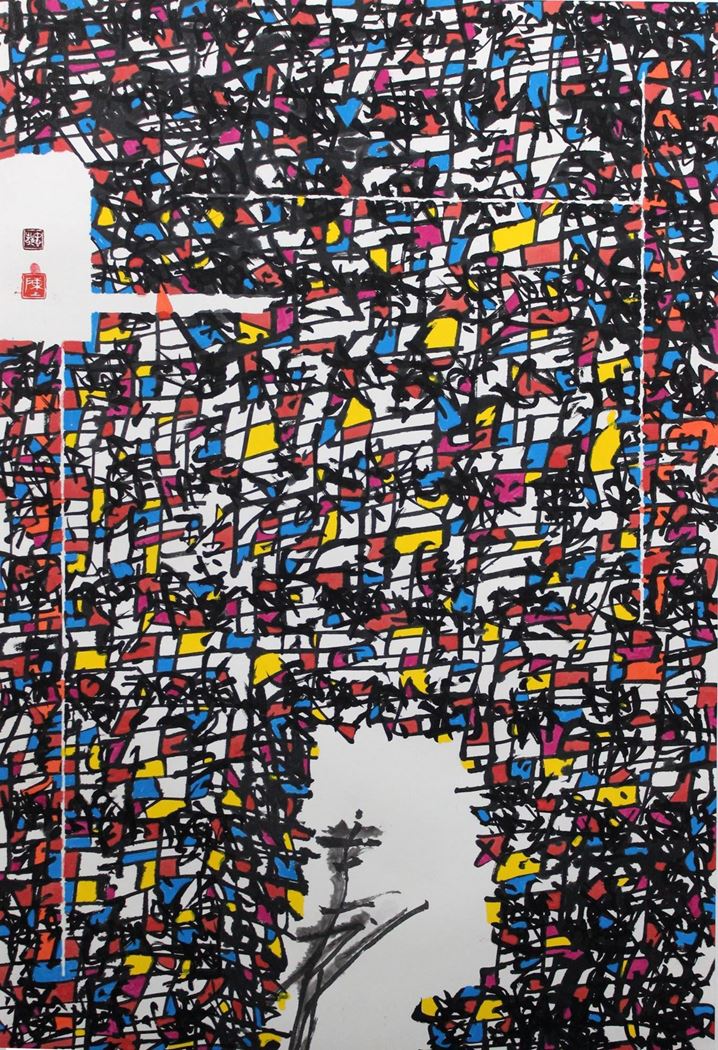 品名 | 大地.有线的世界之一   材质 | 纸本水墨
                                规格 | 103x69cm &nbsp;&nbsp; 年份 | 2018