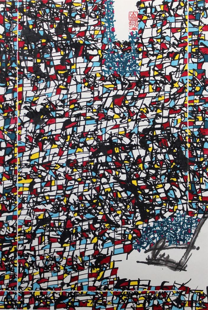 品名 | 大地.有线的世界之二   材质 | 纸本水墨
                                规格 | 103x69cm &nbsp;&nbsp; 年份 | 2018