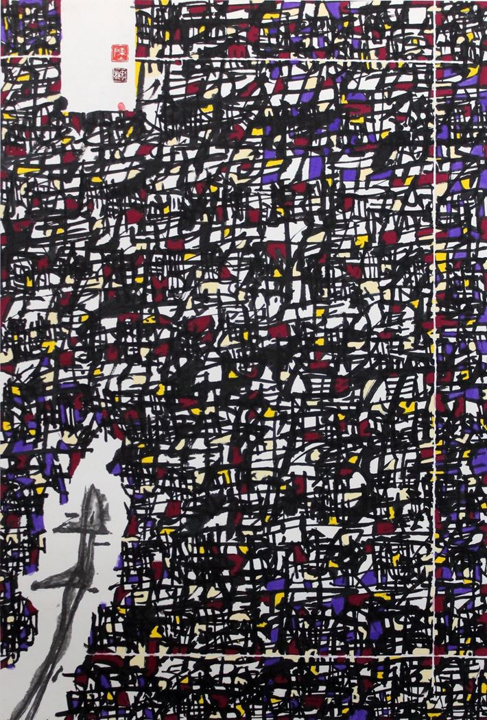 品名 | 大地.有线的世界之三   材质 | 纸本水墨
                                规格 | 103x69cm &nbsp;&nbsp; 年份 | 2018