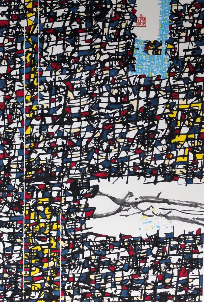 品名 | 大地.有线的世界之四   材质 | 纸本水墨
                                规格 | 103x69cm &nbsp;&nbsp; 年份 | 2018