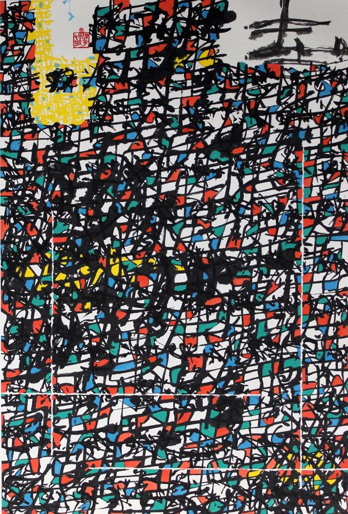 品名 | 大地.有线的世界之六   材质 | 纸本水墨
                                规格 | 103x69cm &nbsp;&nbsp; 年份 | 2018