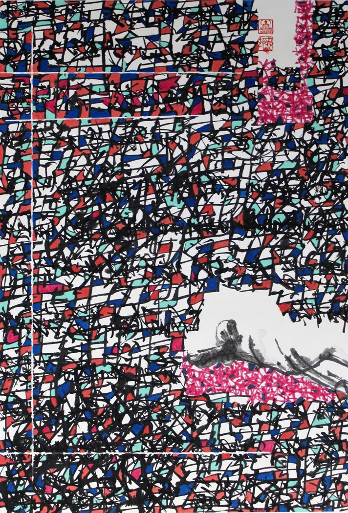 品名 | 大地.有线的世界之八   材质 | 纸本水墨
                                规格 | 103x69cm &nbsp;&nbsp; 年份 | 2018